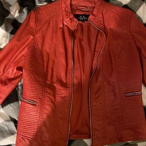 Red leather jacket